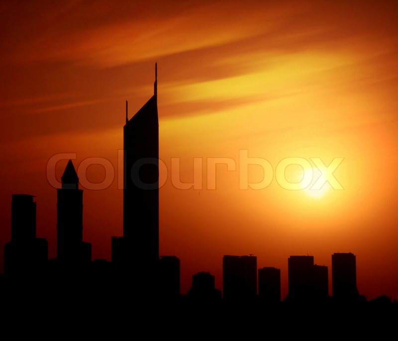 800x687 Dubai City - Painting Of Buildings