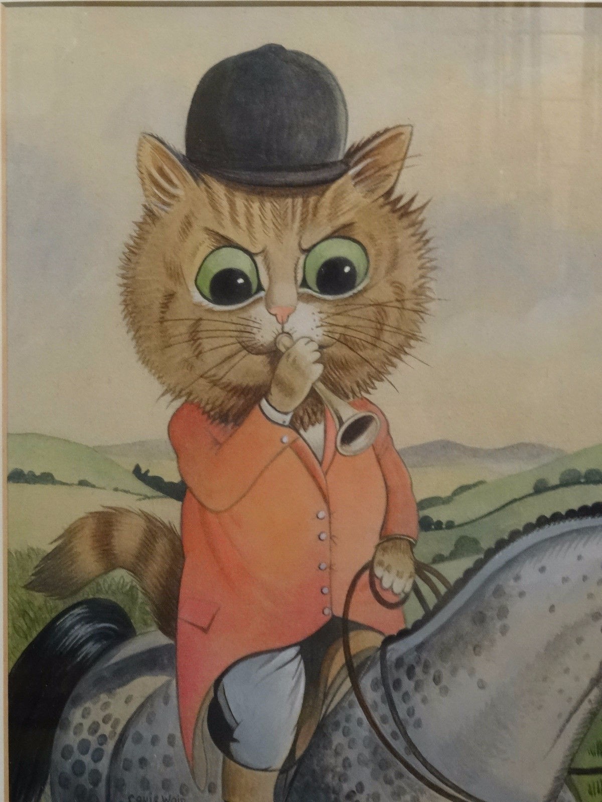 1200x1600 Fine Original Signed Louis Wain Watercolour Painting - Painting Of Cats