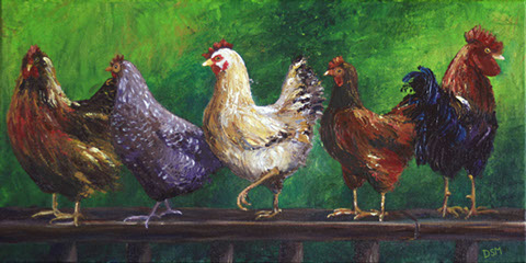 480x240 Other Works - Painting Of Chickens