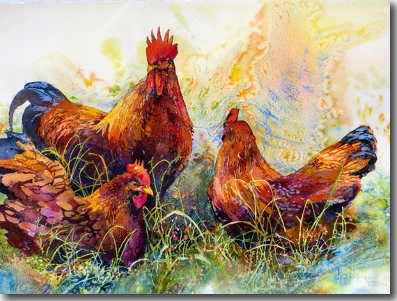 570x432 Rose Edin Online - Painting Of Chickens