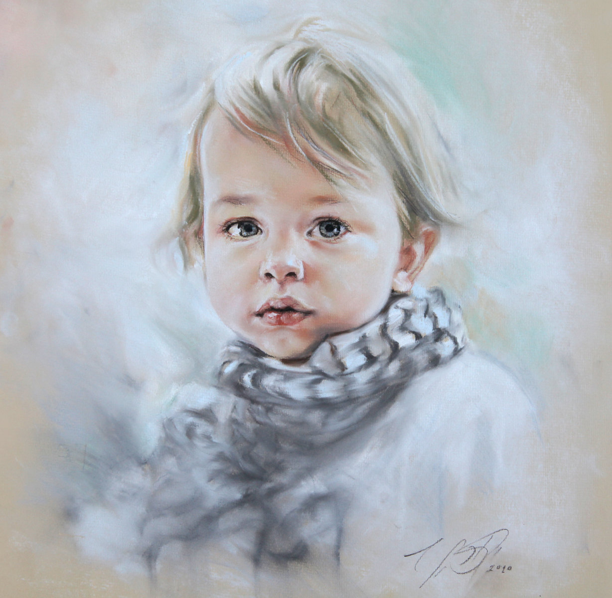 1228x1200 Custom Pastel Portrait Painting Of Child From Photography Idealpin - Painting Of Child