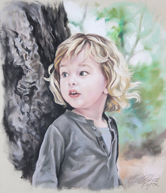 570x660 Custom Pastel Portrait Painting Of Child From Photography - Painting Of Child