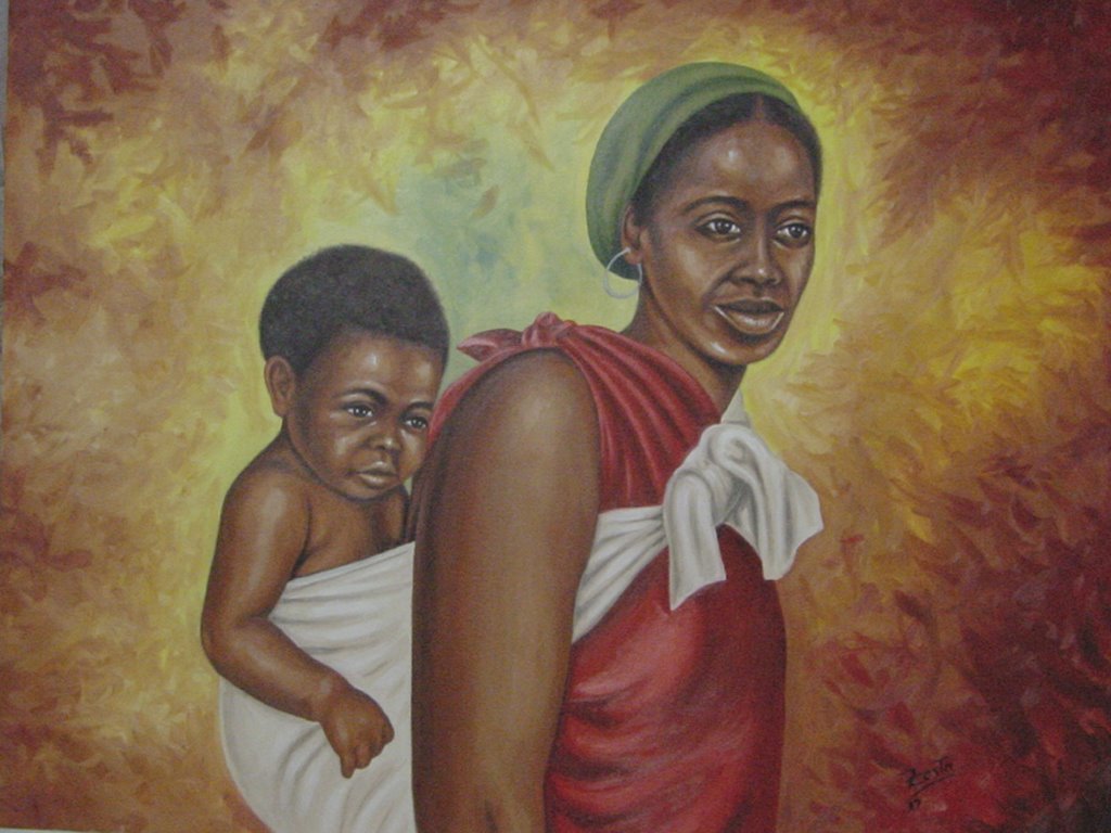 1024x768 Mother And Child Ii Painting - Painting Of Child