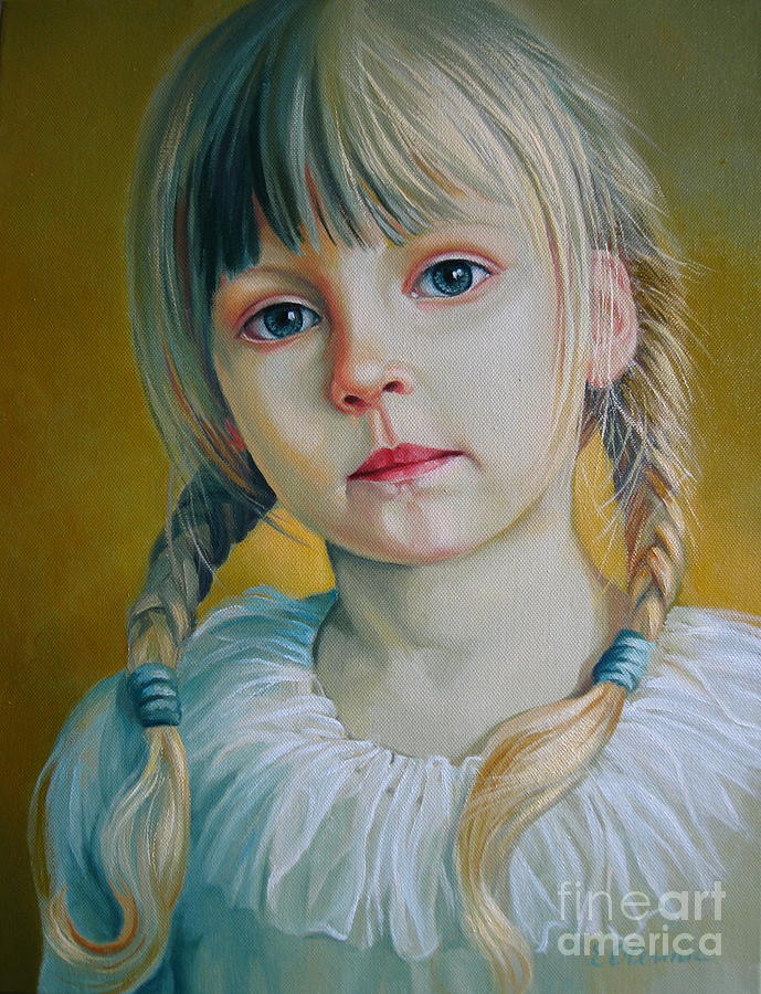 689x900 Child Painting By Elena Oleniuc - Painting Of Child