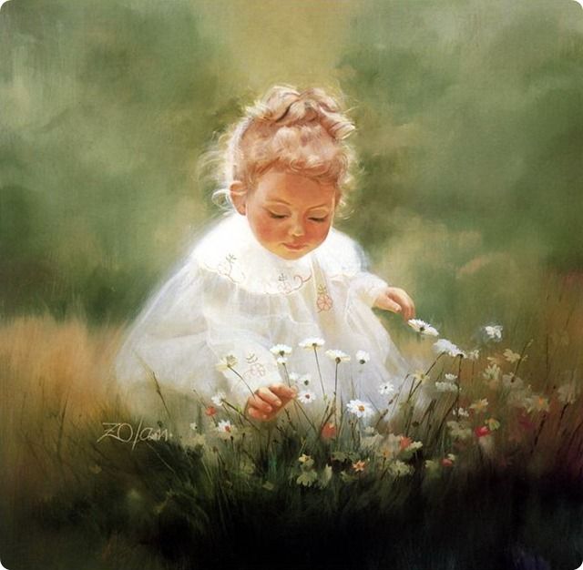640x626 Paintings Of Children Paintings Of Children 20 Beautiful Ba Oil - Painting Of Children