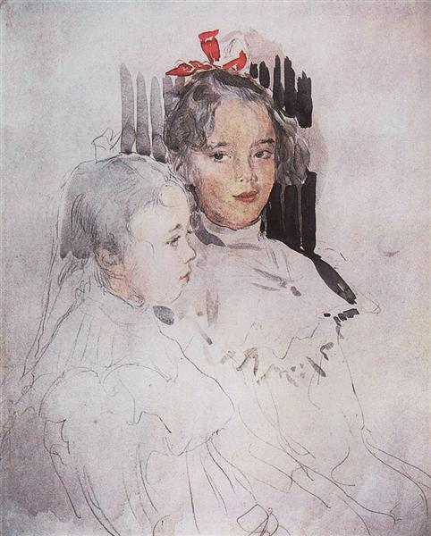482x600 Portrait Of Children Of S. Botkin, 1900 - Painting Of Children