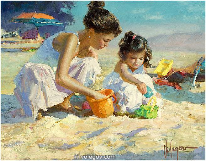 657x512 Children On The Beach, Painting, - Painting Of Children