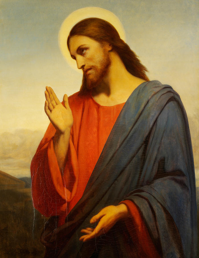 697x900 Christ Weeping Over Jerusalem Painting By Ary Scheffer - Painting Of Christ