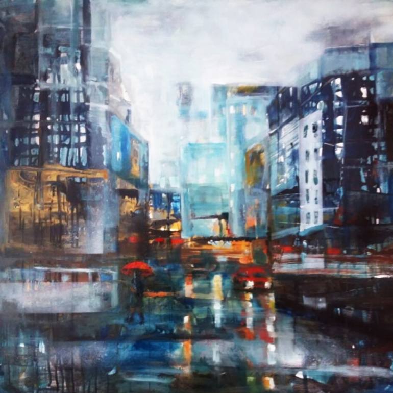 770x770 Saatchi Art Cityscape Light 1 Painting By Dana Ortelecan - Painting Of Cityscape