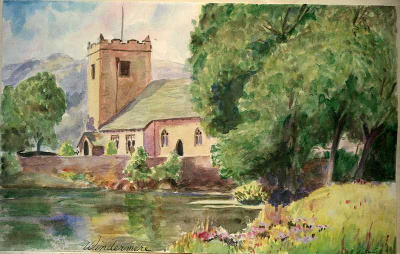 800x509 Grasmere Church Lakes District Windemere, England The Changi - Painting Of Country Churches