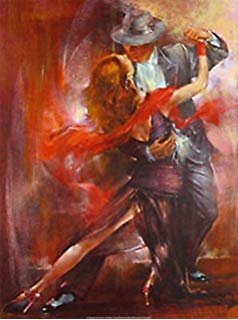 238x320 Real Hand Painted Vintage Lover Tango Dance Canvas Oil - Painting Of Couple Dancing