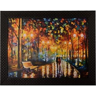 320x320 Buy Painting Love Couple Under Umbrella Satin Matt Texture Uv - Painting Of Couple Under Umbrella