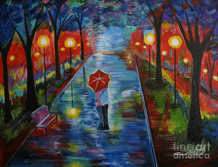 900x688 Just One Kiss Painting By Leslie Allen - Painting Of Couples In Love