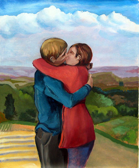 454x550 Couple Paintings Beauty Art Yoga - Painting Of Couples In Love