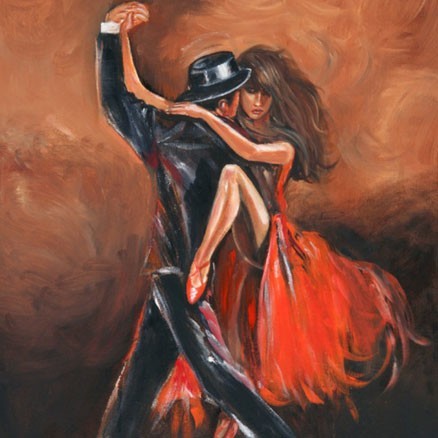 438x438 Argentinian, Argentine Tango, Classical Dance - Painting Of Dancers