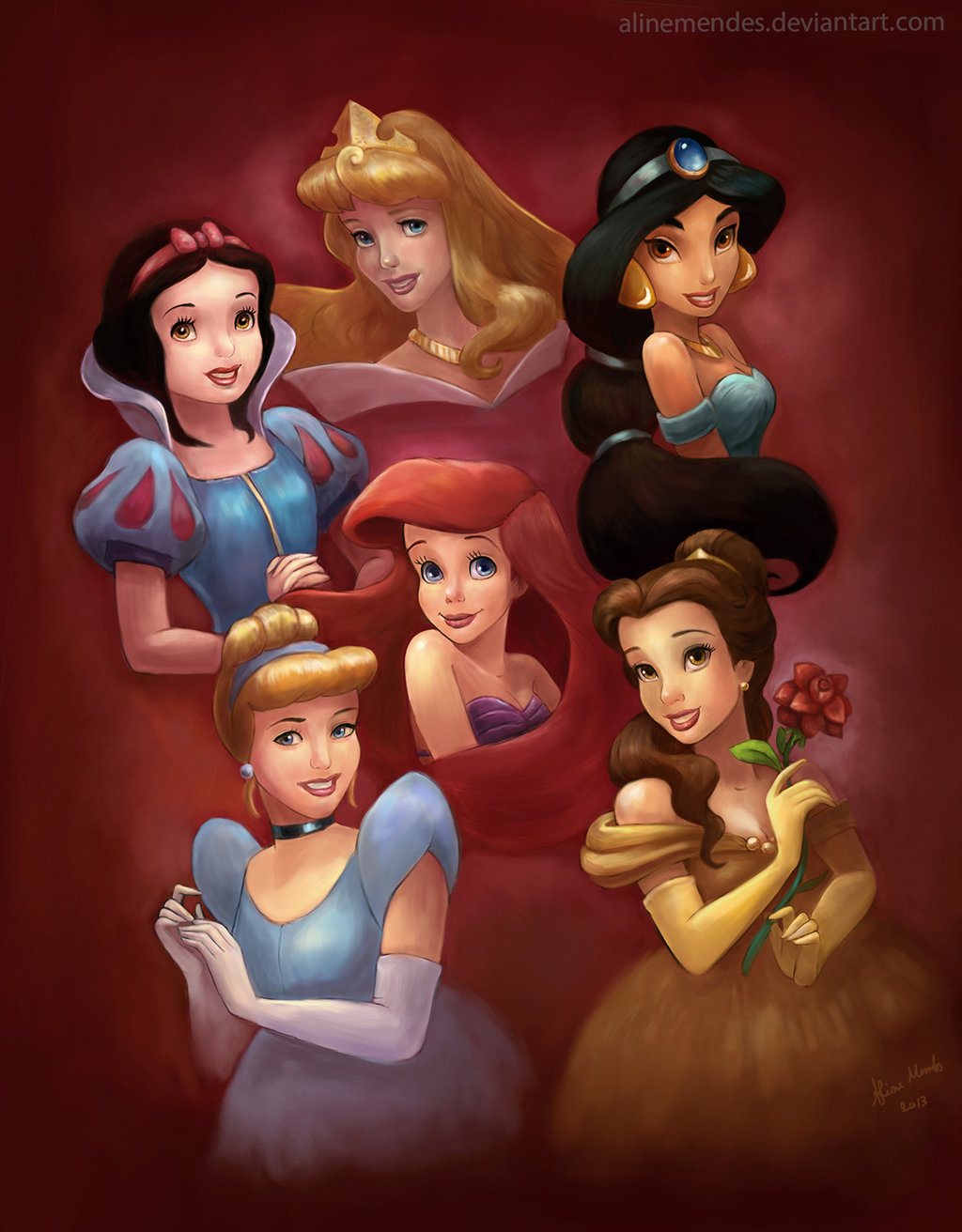 1024x1312 More Disney Princess By Alinemendes - Painting Of Disney Princess
