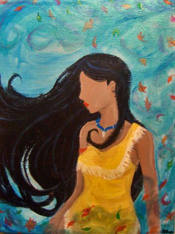 352x472 Pocahontas Painting By Lady On @ Diy - Painting Of Disney Princess