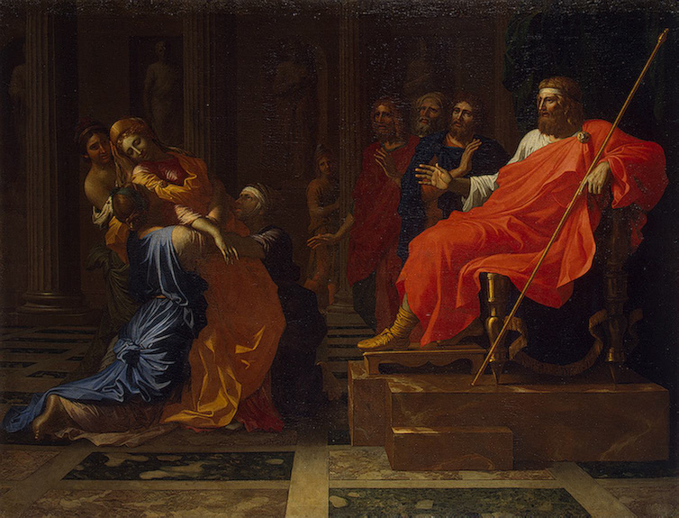 754x575 Esther Before Ahasuerus 1650s Painting Poussin Nicolas Oil Paintings - Painting Of Esther