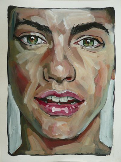 400x535 Faces On Paper Ii 2008 Acrylic Paintings, Acrylics - Painting Of Faces