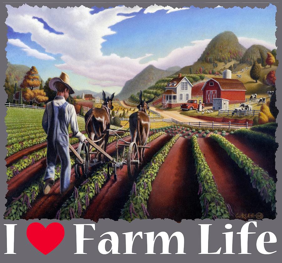 900x840 I Love Farm Life Shirt - Painting Of Farm