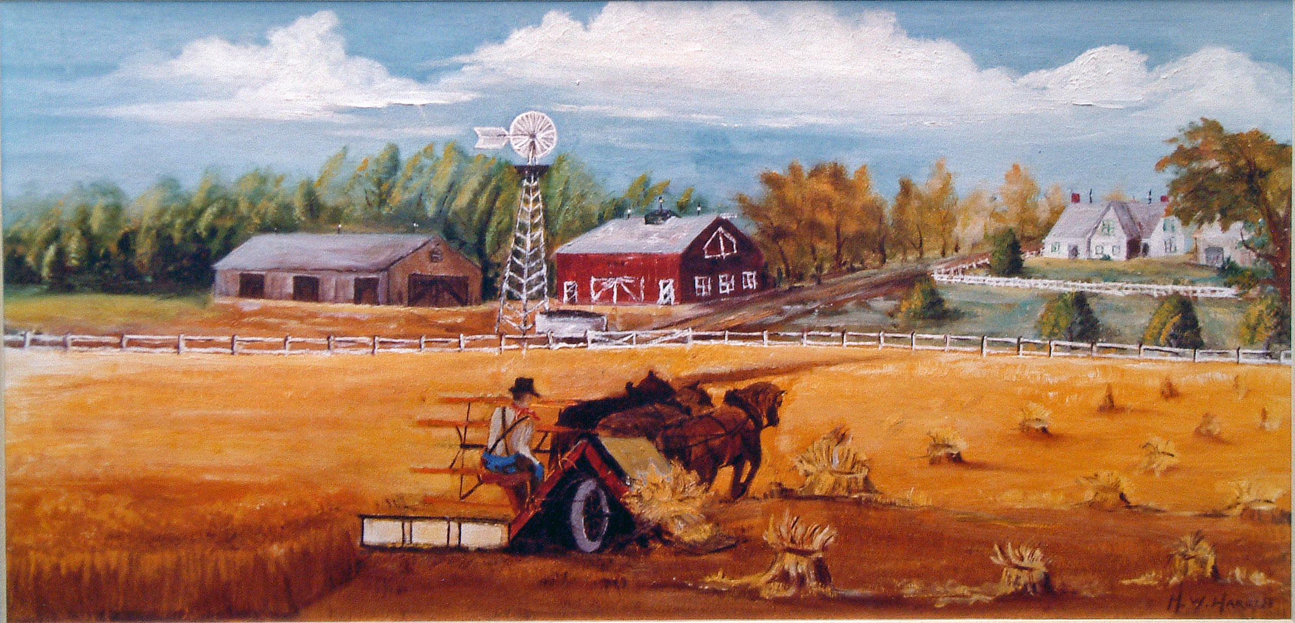 2575x1239 Painting Of Bill Hargiss - Painting Of Farm
