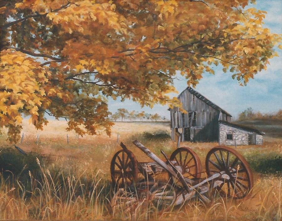 900x706 Fall Farm Scene Painting By Cathy Geiger - Painting Of Farm Scenes