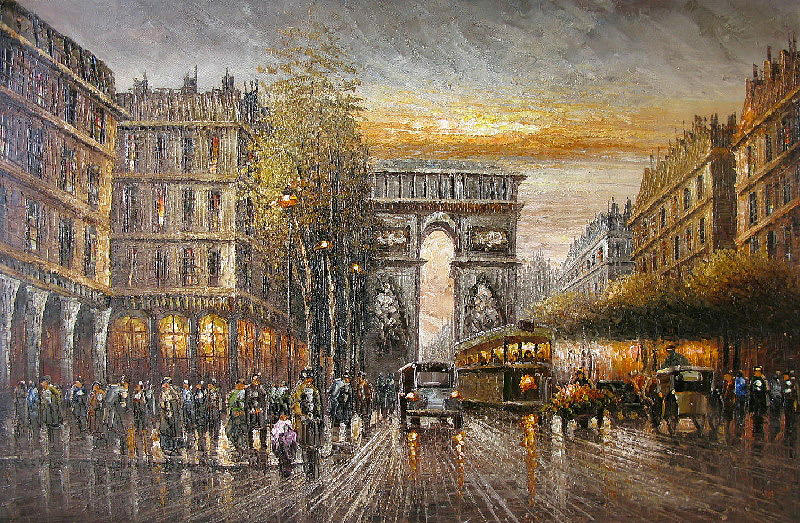 800x523 France Cityscape Oil Painting Swpr18 Painting By Mark - Painting Of France
