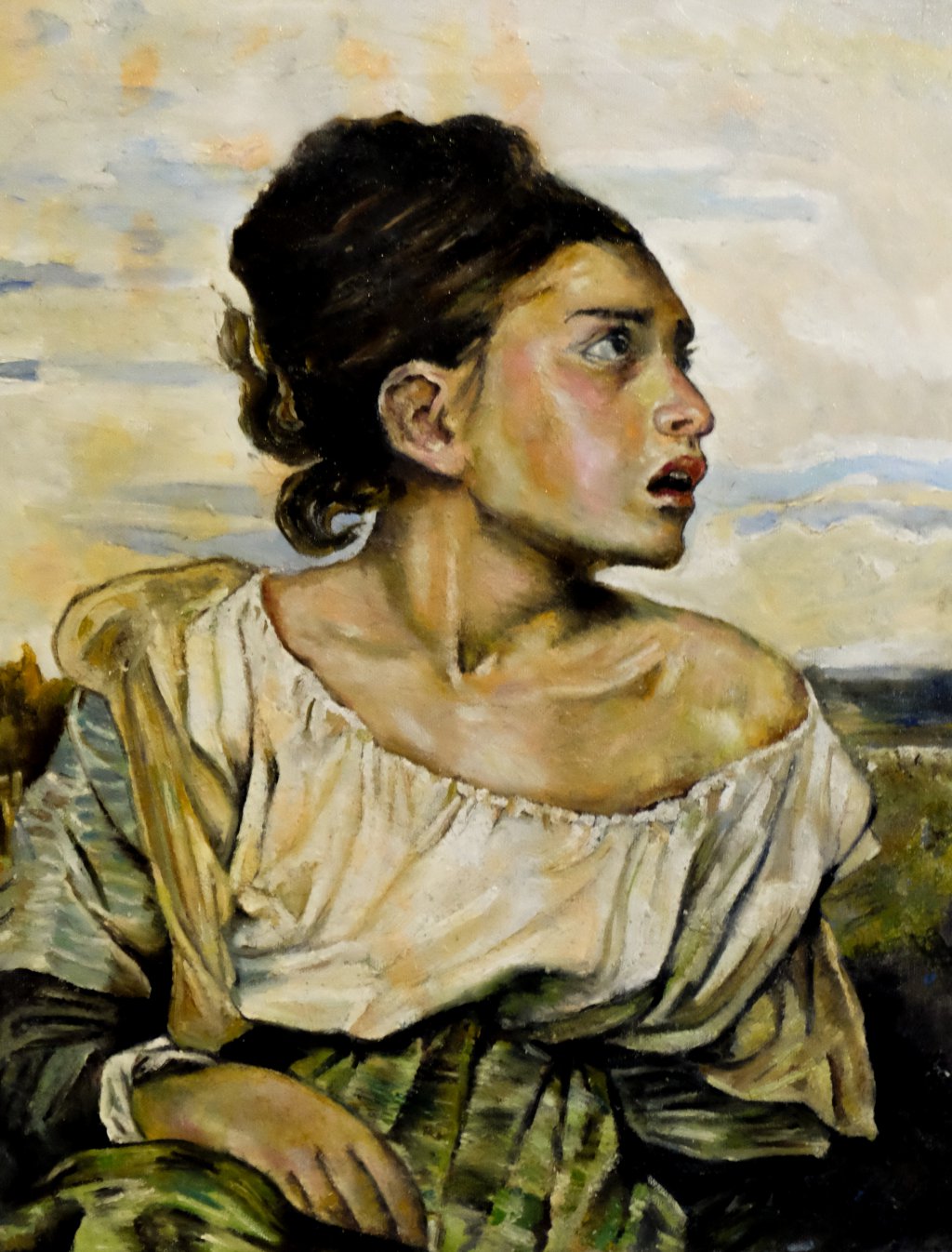 1024x1346 Crying Girl After Eugene Delacroix - Painting Of Girl Crying