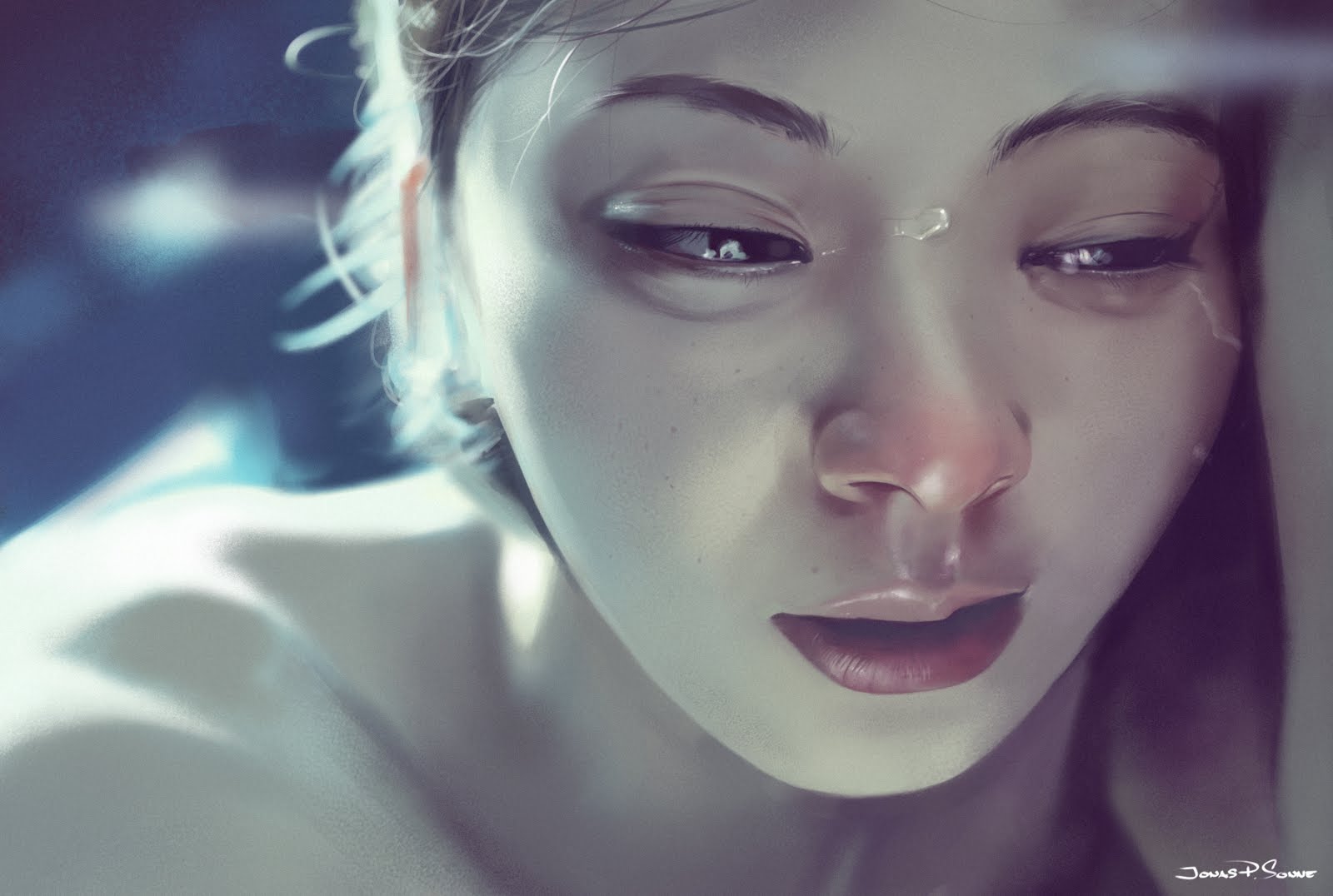 1600x1076 Crying Girl - Painting Of Girl Crying
