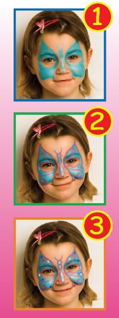 236x626 How To Craft Blue Butterfly Face Painting For Girl - Painting Of Girl Face