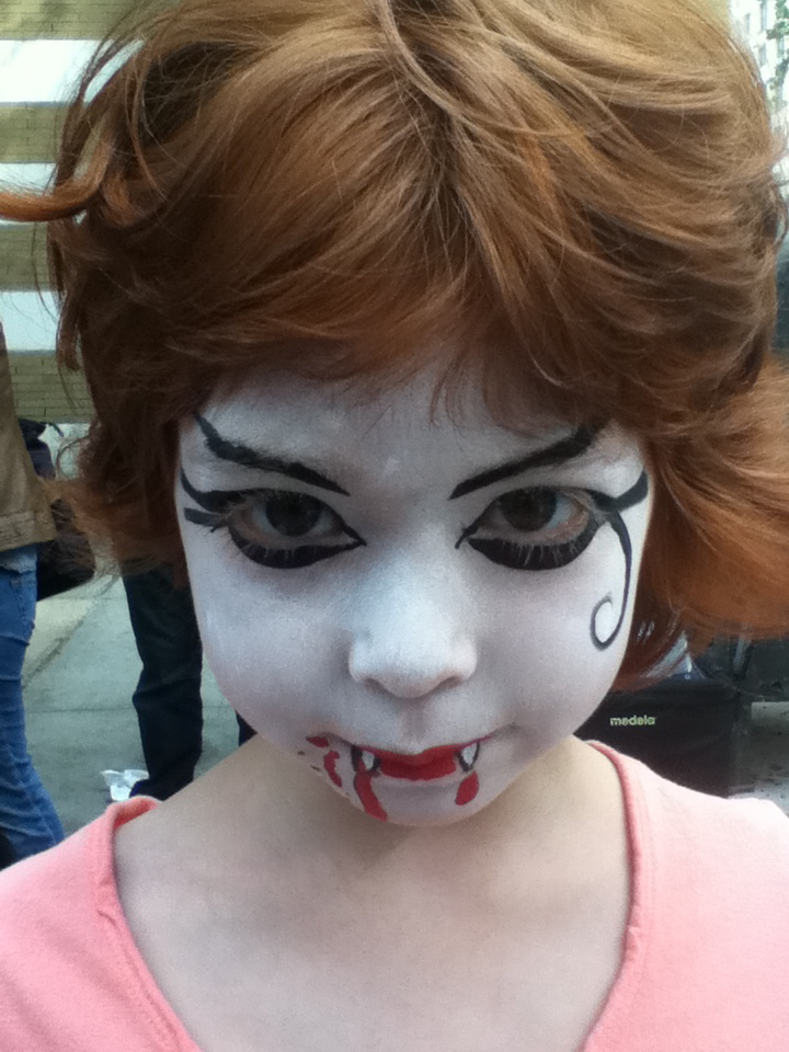 720x960 Vampire Girl Face Painting By Emummy - Painting Of Girl Face