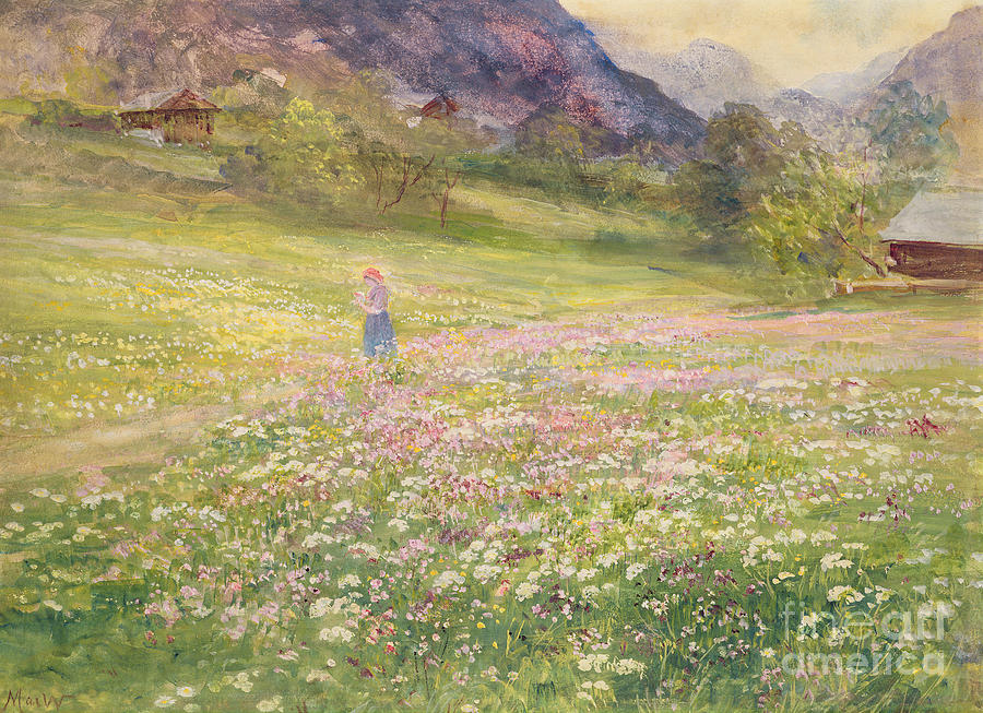 900x653 Girl In A Field Of Poppies Painting By John Macwhirter - Painting Of Girl In A Field