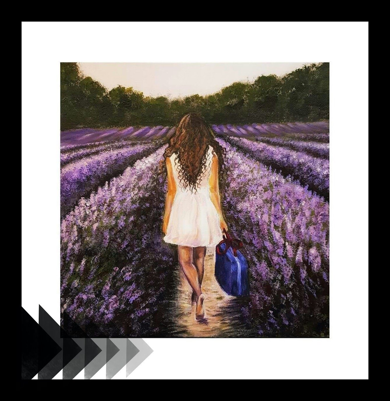 1340x1377 Acrylic Painting Girl In A Lavender Field Speed Painting - Painting Of Girl In A Field