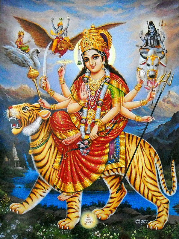 Painting Of Goddess Durga at PaintingValley.com | Explore collection of ...