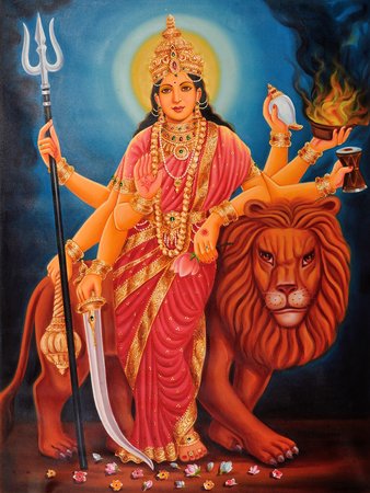 338x450 Mother Goddess Durga - Painting Of Goddess Durga