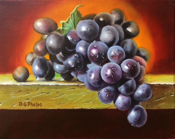 600x475 Grapes - Painting Of Grapevines