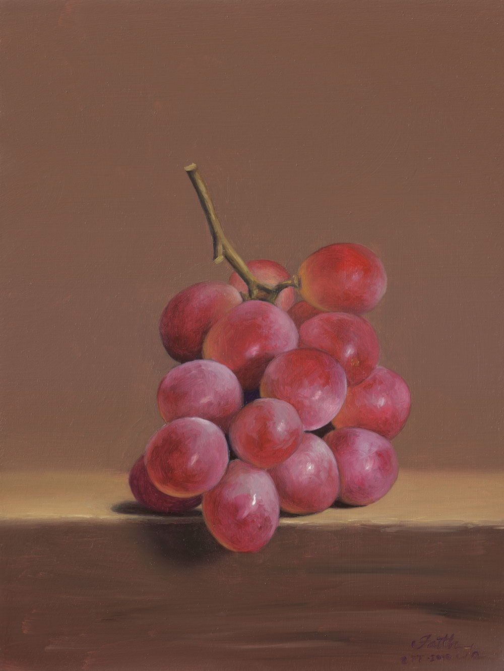 1000x1331 Grapes Paintings In Oil By Faith Te - Painting Of Grapevines