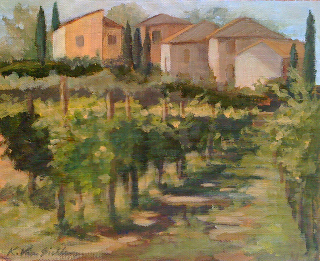 1024x835 Kirah Van Sickle Artwork Grape Vines Original Painting Acrylic - Painting Of Grapevines