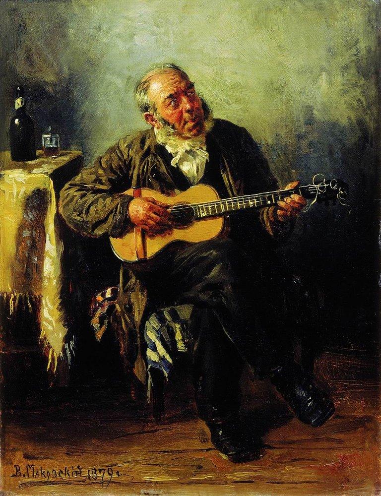 768x1000 On The Boat. Abramtsevo., 1880 - Painting Of Guitar Players