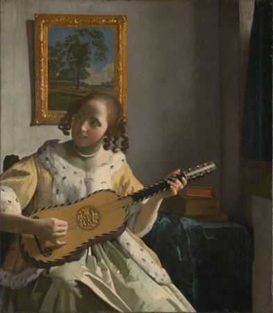 393x450 The Guitar Player By Johannes Vermeer - Painting Of Guitar Players