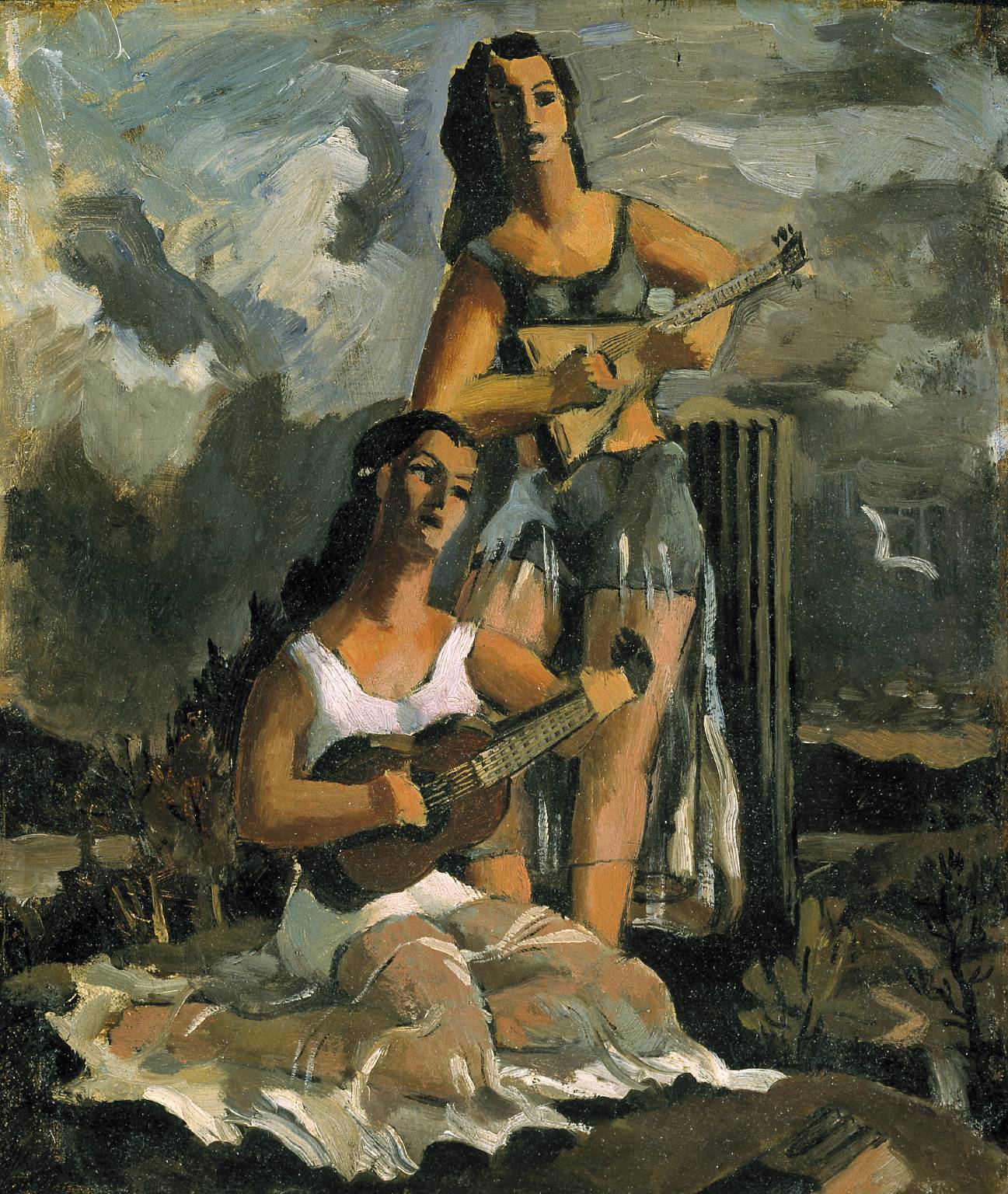 He became. Kenneth Rowntree (1915 – 1997). Человек с гитарой картина. Картина игрок на гитаре. Paintings 1933.