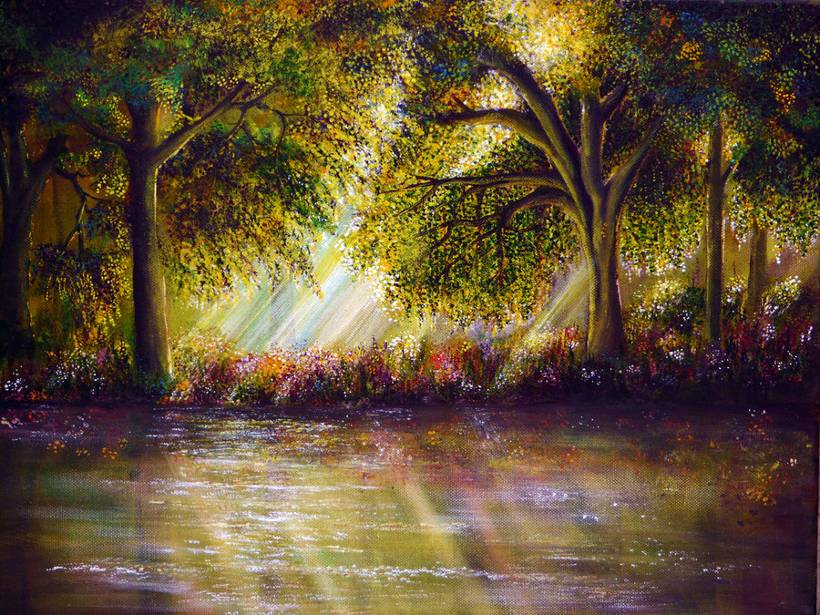 900x675 A Touch Of Heaven By Annmariebone - Painting Of Heaven