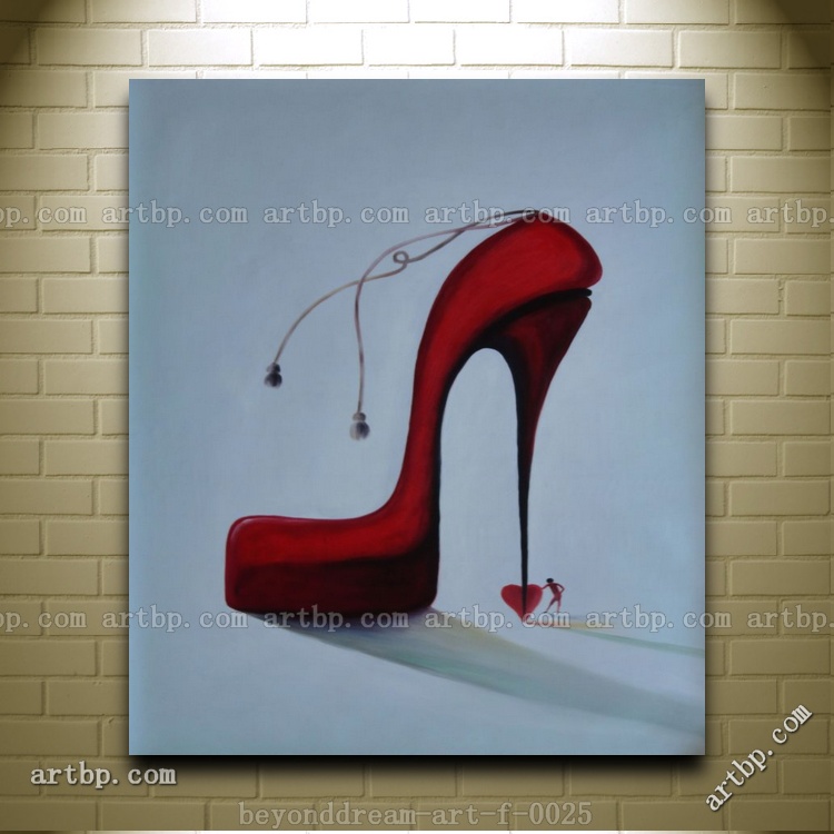 750x750 My Lady's Love High Heel Shoe Oil Painting Modern Portrait Woman - Painting Of High Heel Shoes