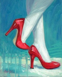 236x292 Purple Heels. Acrylic On Canvas. Just Paint It My Paintings - Painting Of High Heel Shoes