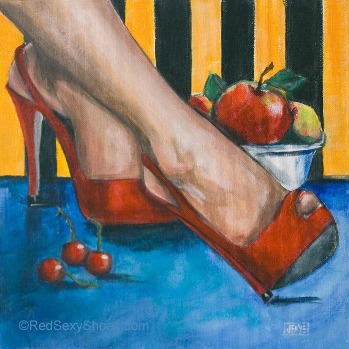 700x700 Red Shoe Dailies - Painting Of High Heel Shoes