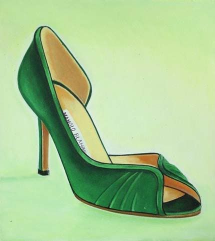430x482 Shoes Original Art Paintings - Painting Of High Heel Shoes