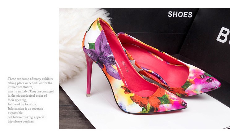 743x442 Retro Printing Pattern Ink Painting Pointed Elegant 10cm High - Painting Of High Heels
