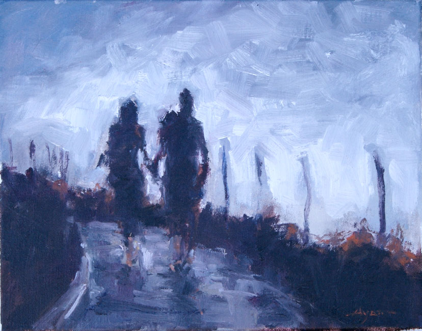 828x650 Holding Hands By Hyatt Moore - Painting Of Holding Hands