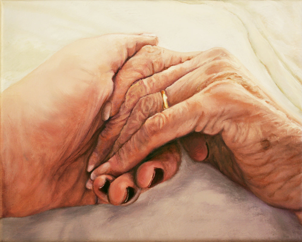 1000x802 Paintings Portraits Lisa Ficarelli Halpern - Painting Of Holding Hands