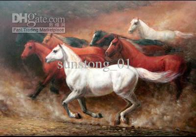 400x280 Running Horses Oil Painting Horses Art Paintings Home Decoration - Painting Of Horses